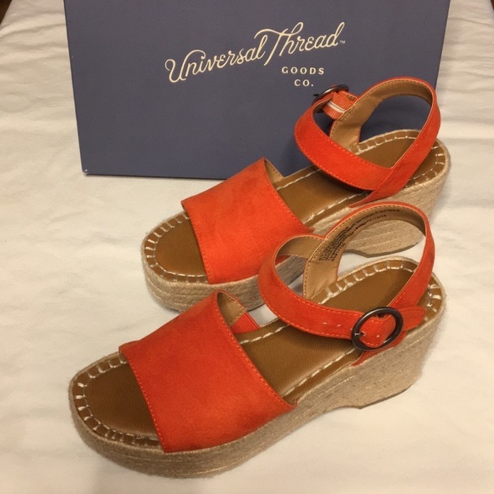 Universal Thread Women's Morgan Espadrille Wedge - Coral